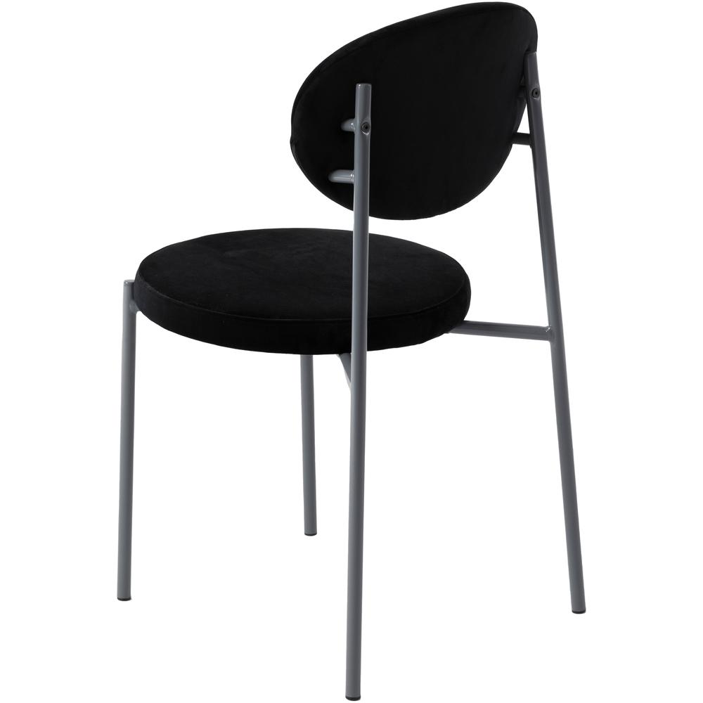 Euston Modern Velvet Dining Chair with Grey Steel Frame. Picture 4