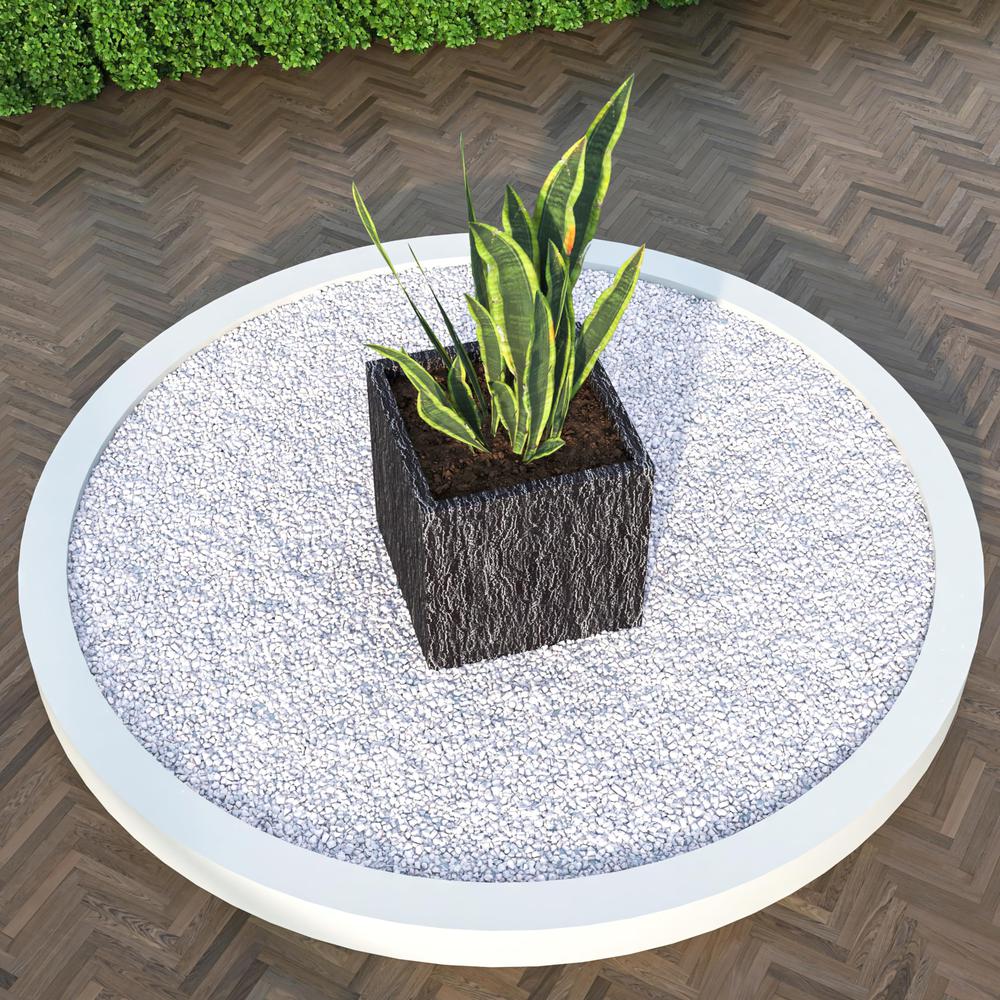 Verdura Series Cubic Poly Stone Planter in Dotted Blck 21.7 Cube. Picture 2