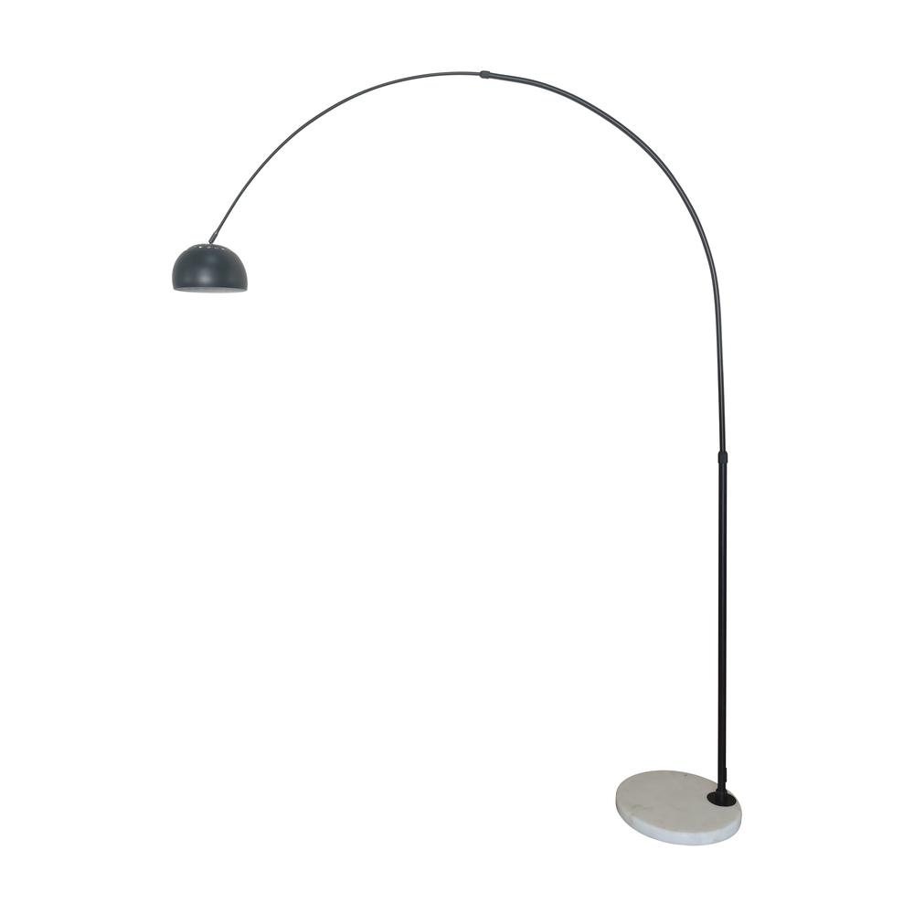 Arched Floor Lamp 75.6" Height with White Round Marble Base. Picture 1