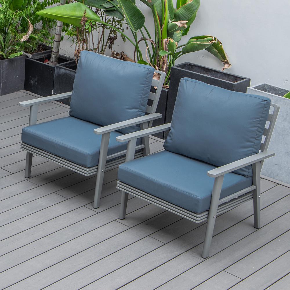 Walbrooke Modern Grey Patio Arm Chair, Set of 2. Picture 6