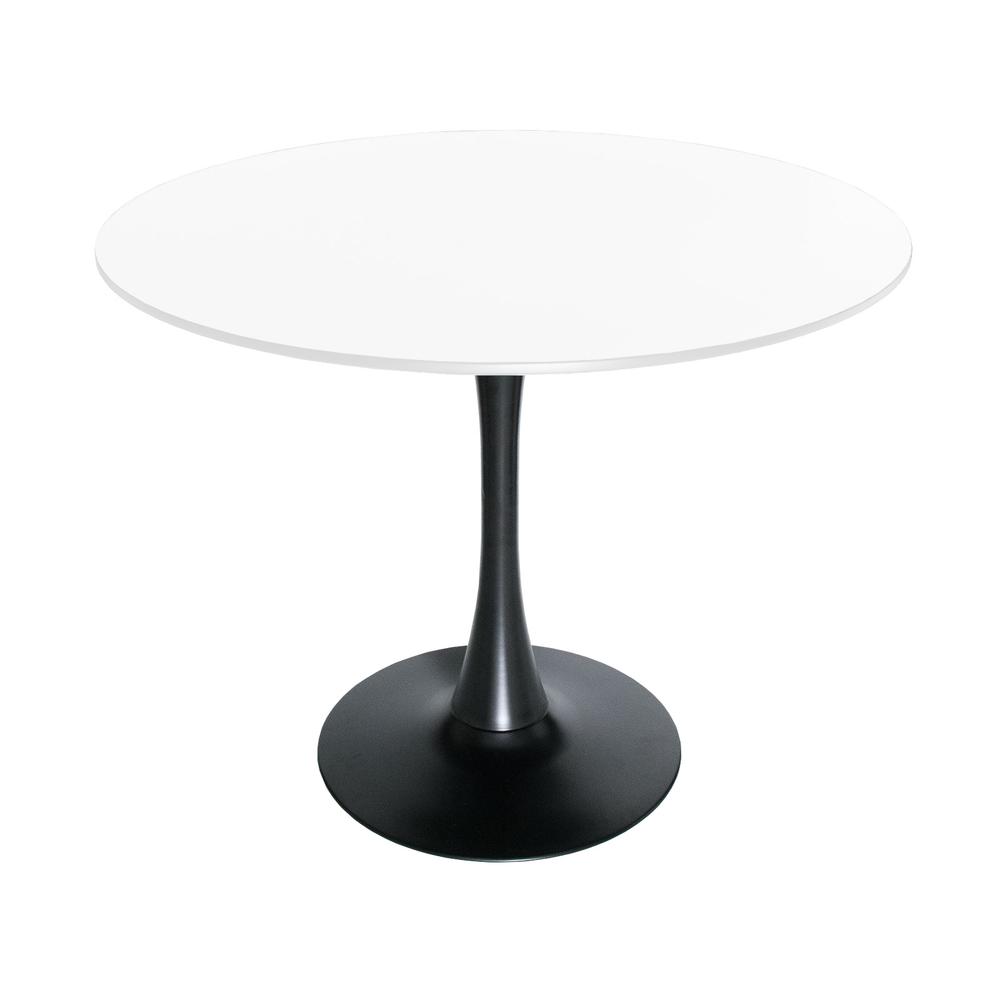 Round Dining Table with Wood Top. Picture 1