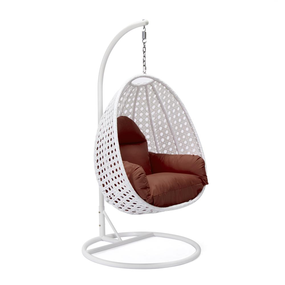 White Wicker Hanging Egg Swing Chair. Picture 2