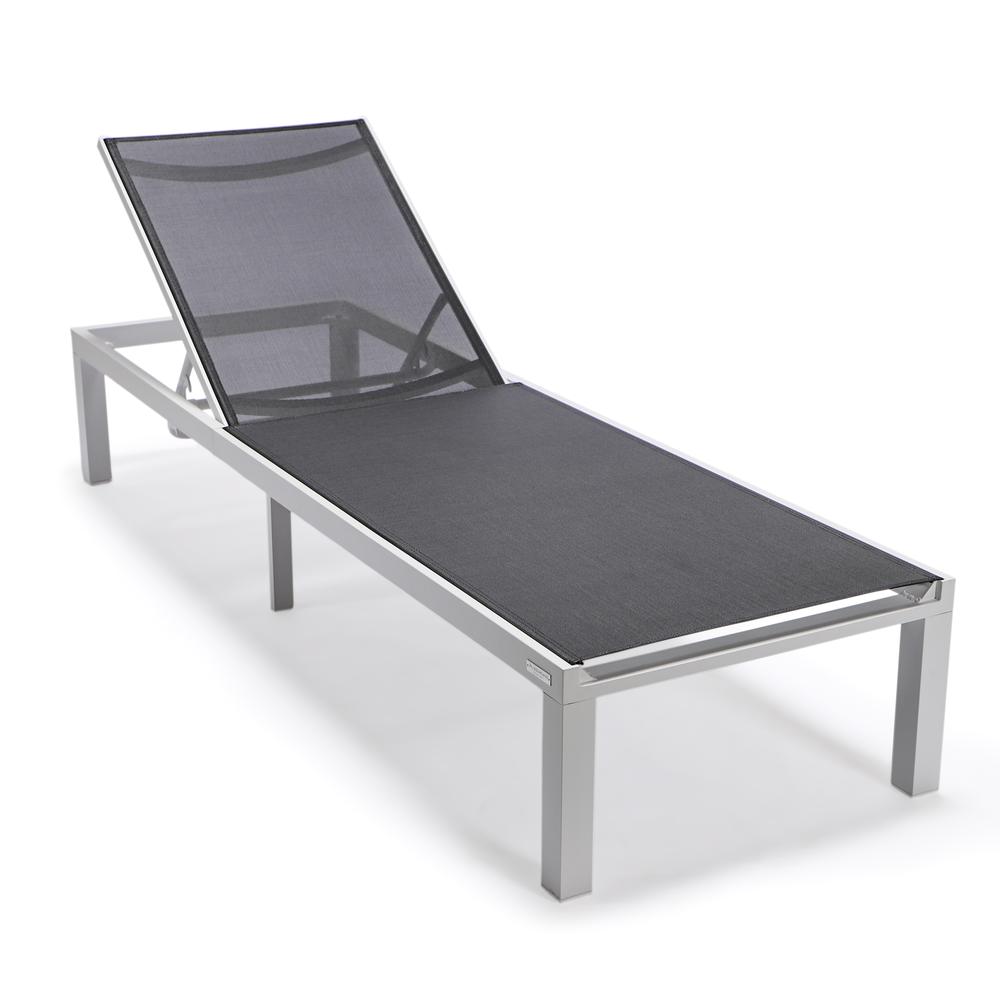 White Aluminum Outdoor Patio Chaise Lounge Chair. Picture 3