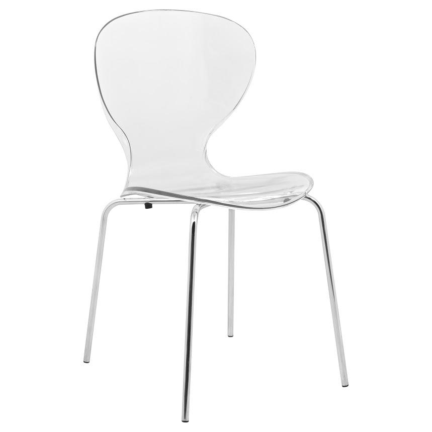 Modern Oyster Transparent Side Chair. Picture 1