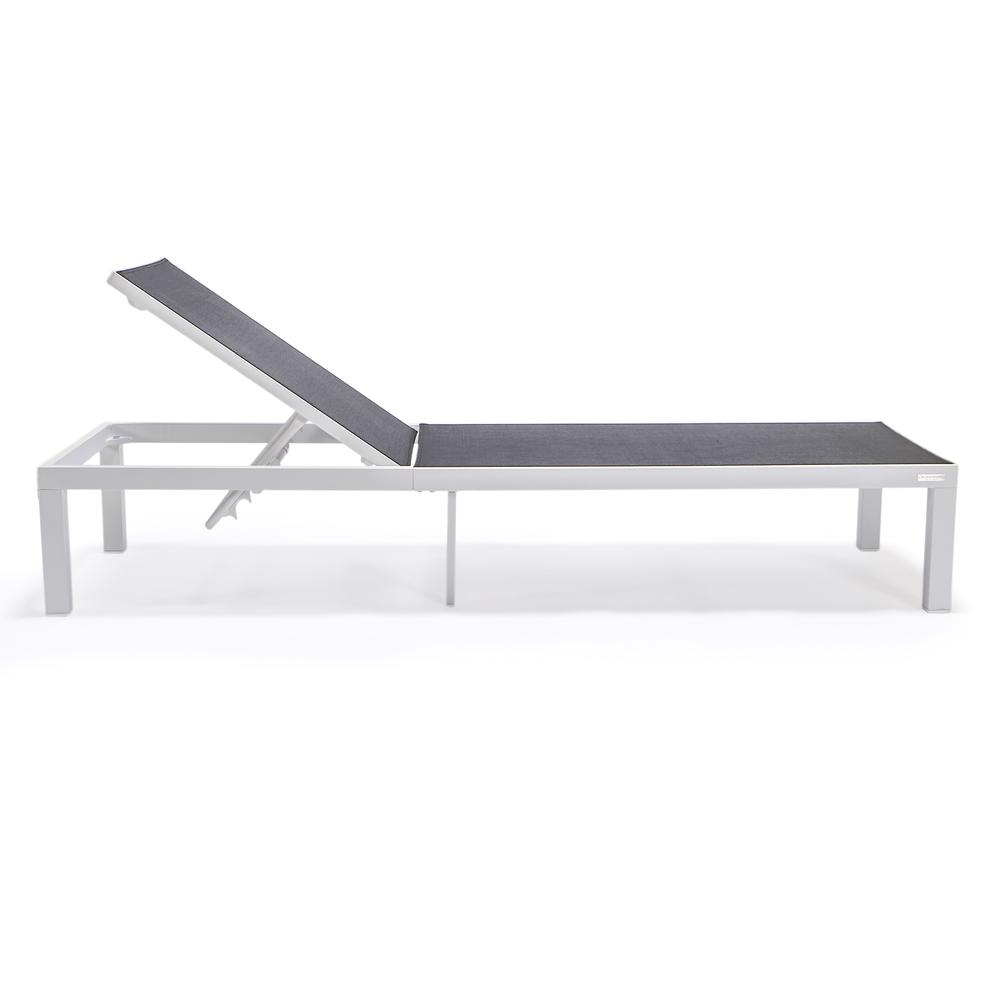 White Aluminum Outdoor Patio Chaise Lounge Chair. Picture 14
