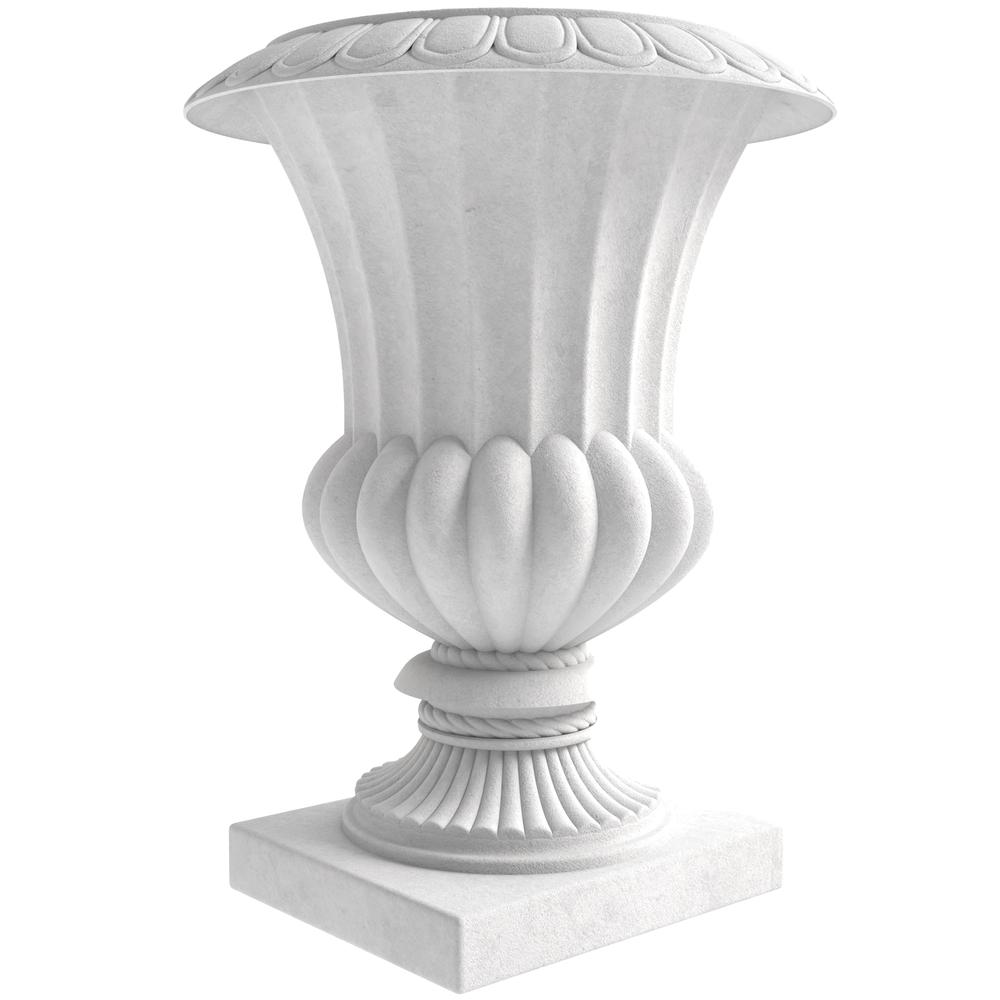 Lotus Series Poly Stone Planter in White, 20 Dia, 28 High. Picture 3
