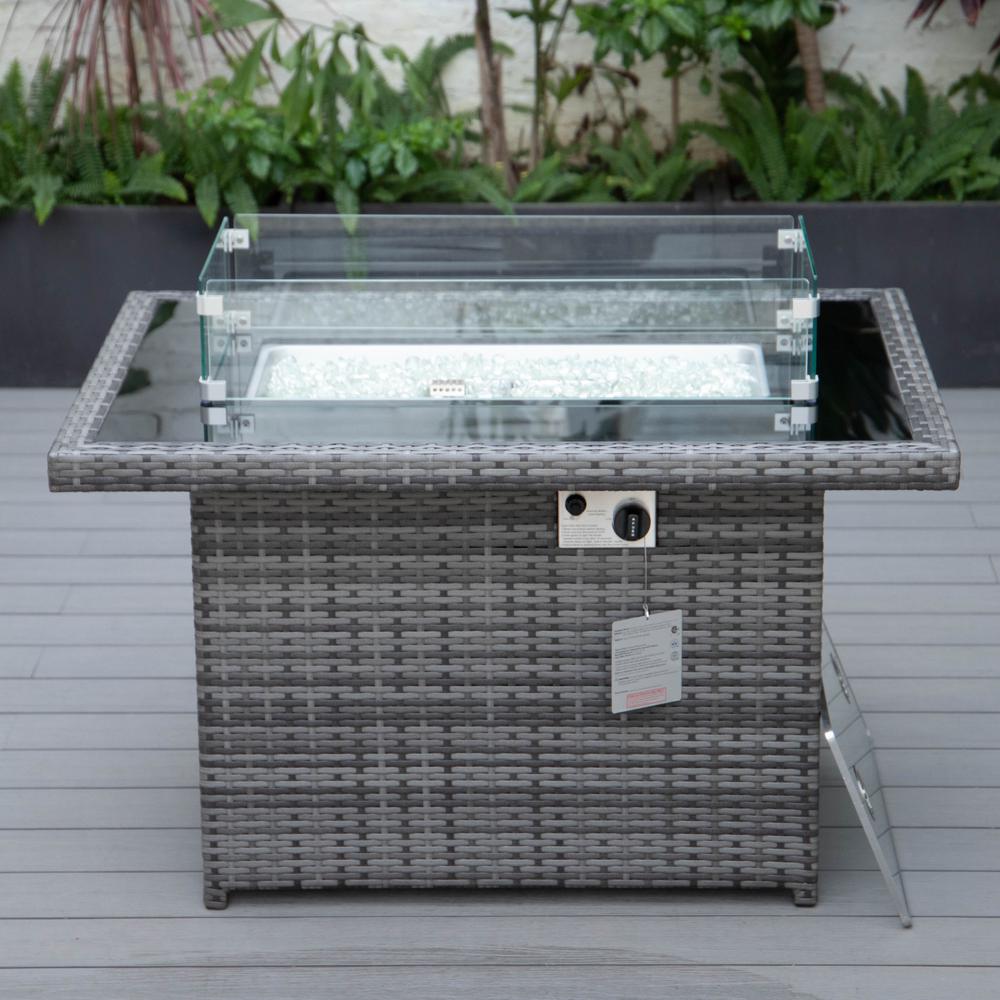 Mace Wicker Patio Modern Propane Fire Pit Table. Picture 3