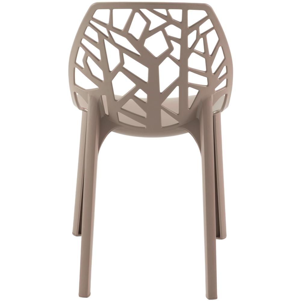LeisureMod Modern Cornelia Dining Chair, Solid Taupe. Picture 4