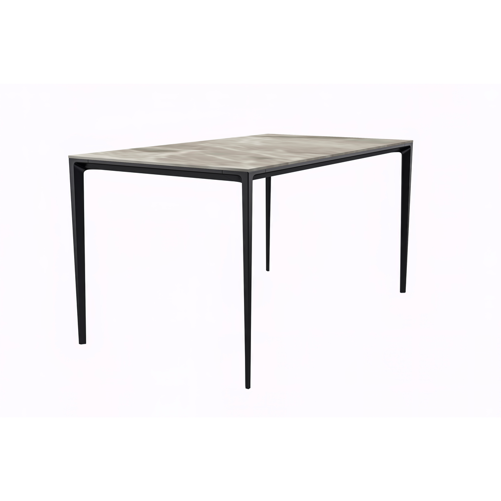 Avo Series Modern Dining Table Black Base, With 55 Deep Grey Sintered Stone Top. Picture 2