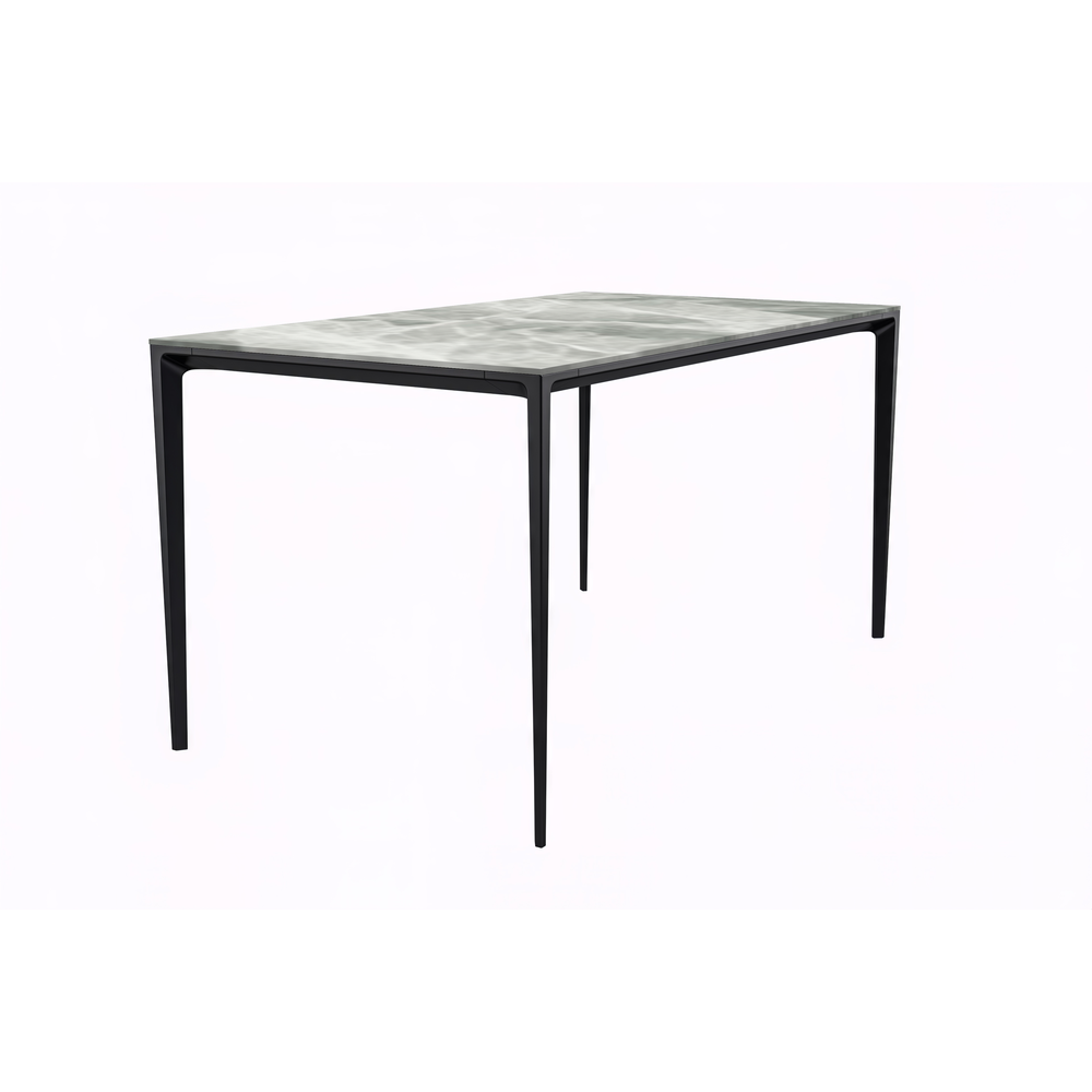 Avo Series Modern Dining Table Black Base, With 55 Light Grey Sintered Stone Top. Picture 2