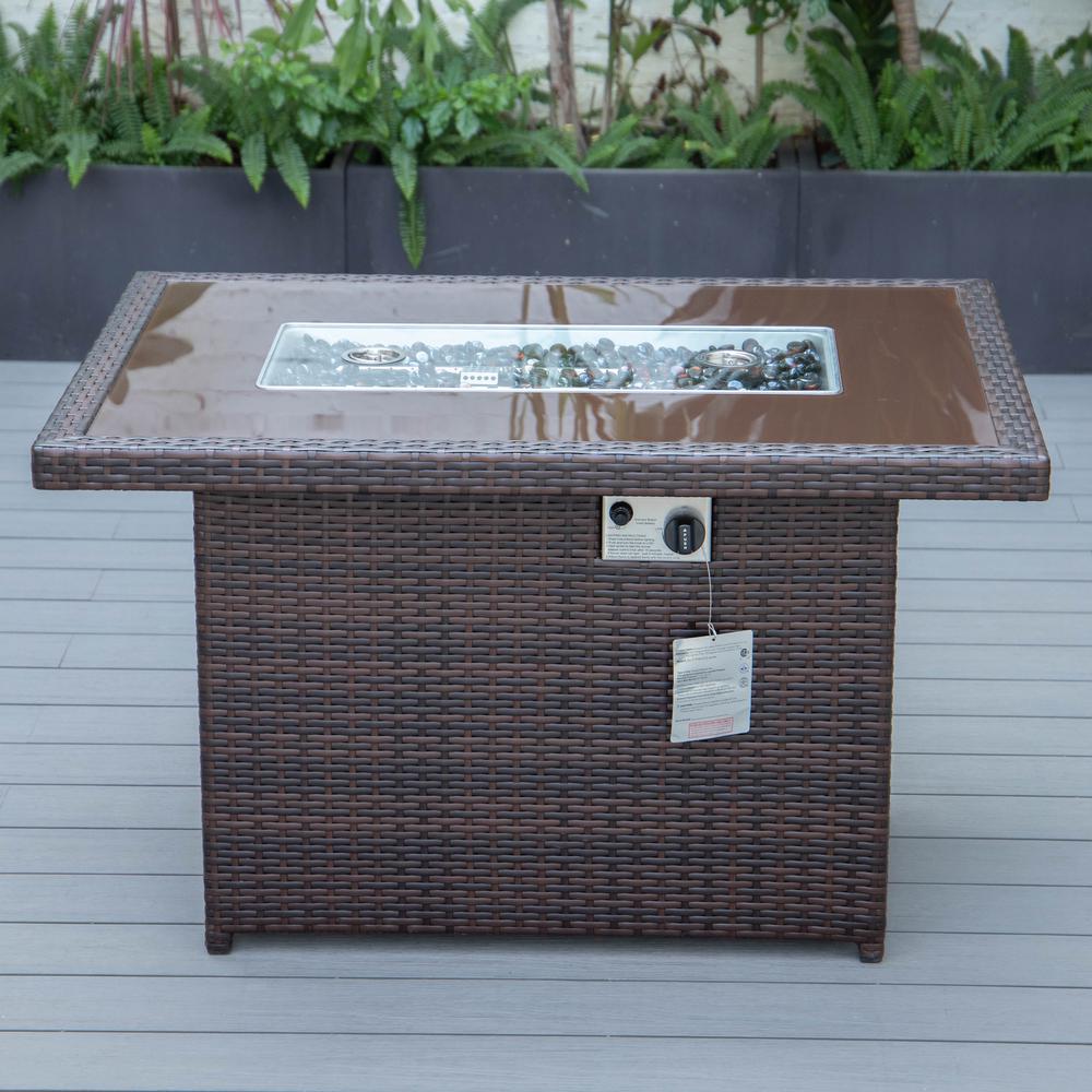 Mace Wicker Patio Modern Propane Fire Pit Table. Picture 5