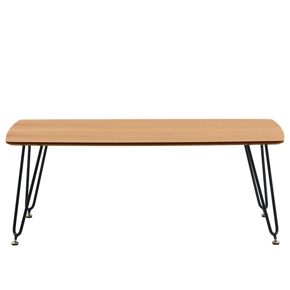Elmwood Modern Wood Top Coffee Table With Iron Base. Picture 5