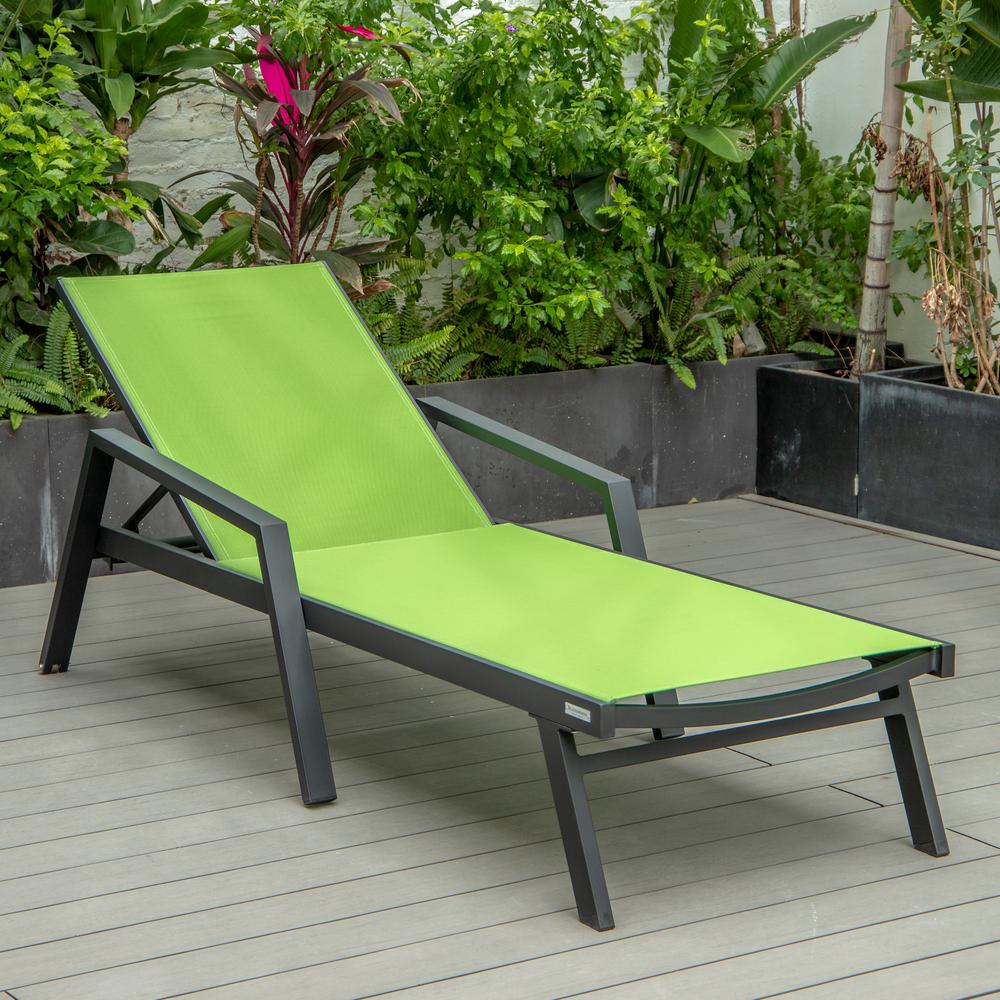 Black Aluminum Outdoor Patio Chaise Lounge Chair With Arms. Picture 20