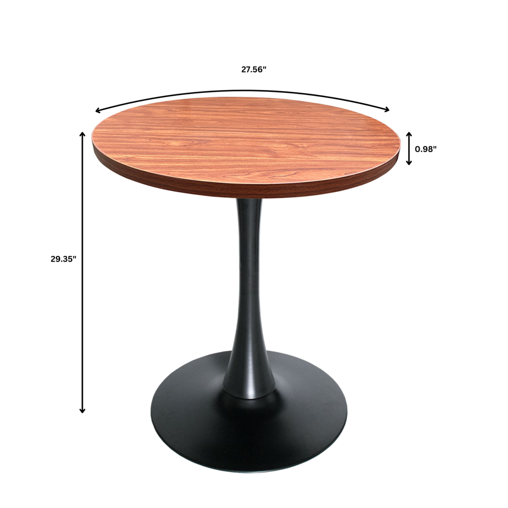 Bristol Dining table, Black Base with 27 Round Cognac Brown MDF top. Picture 4
