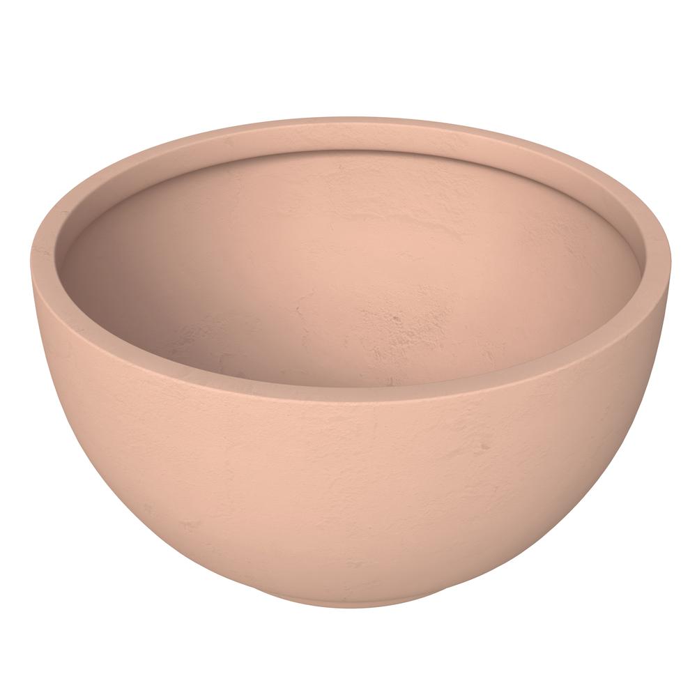 Hemisphere Poly Clay Planter in Terra cotta Color 10.6 Dia, 5.9 High. Picture 1