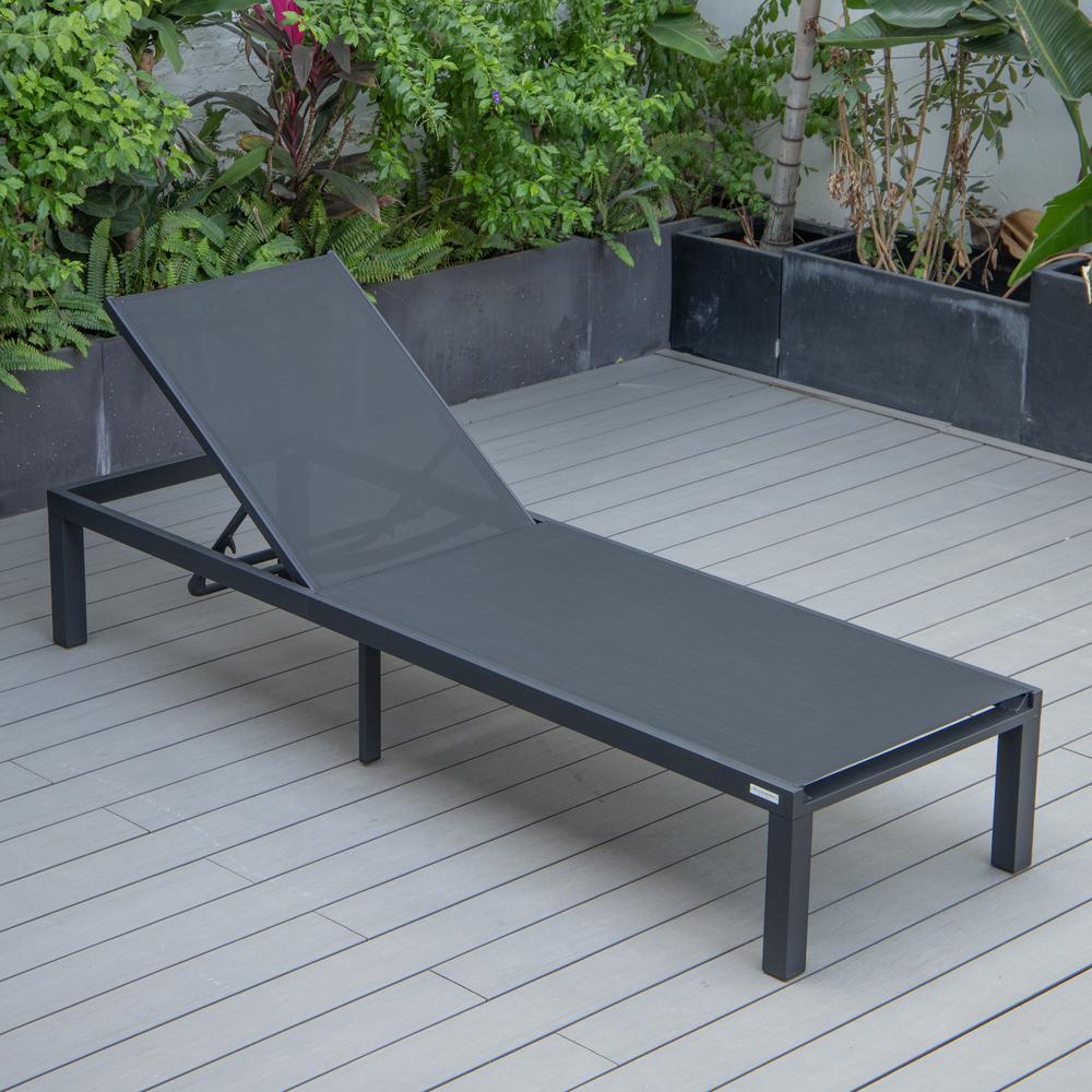 Marlin Patio Chaise Lounge Chair With Black Aluminum Frame. Picture 8