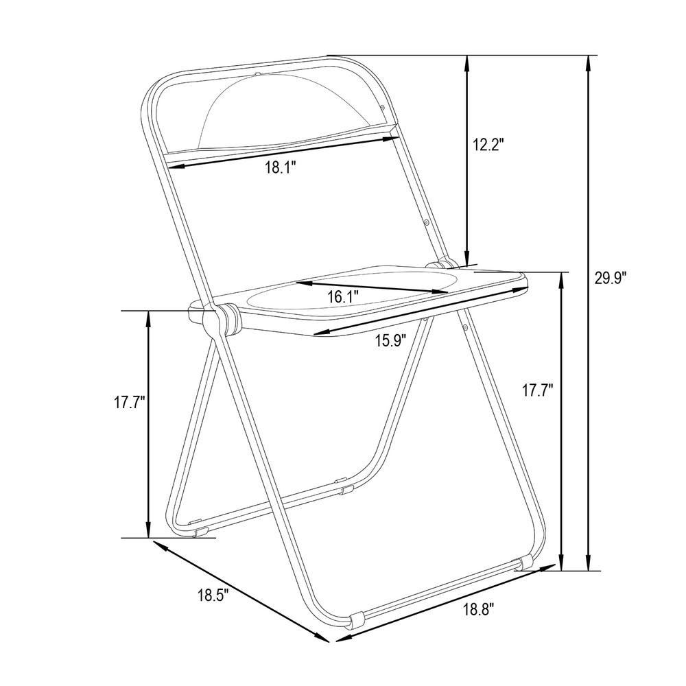 7-Piece Acrylic Folding Dining Chair and Rectangular Dining Table. Picture 10