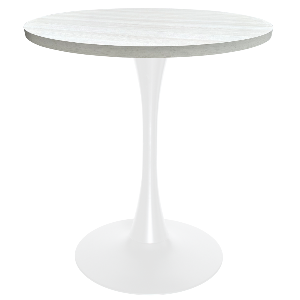 Bristol Dining table, White Base with 27" Round Light Natural MDF top. Picture 3