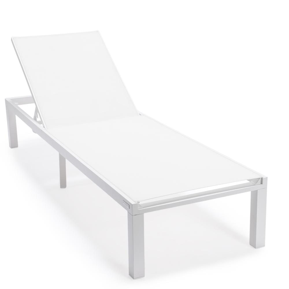 White Aluminum Outdoor Patio Chaise Lounge Chair. Picture 3
