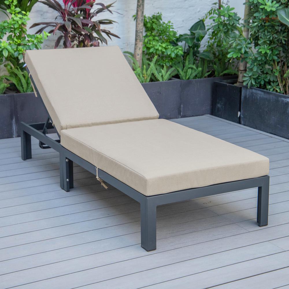 Chelsea Modern Outdoor Chaise Lounge Chair With Cushions. Picture 8