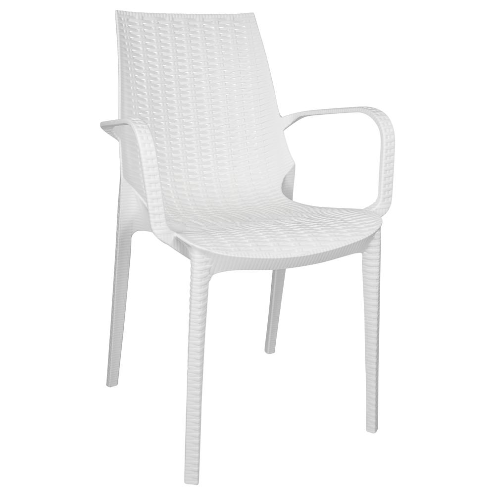 Kent Outdoor Patio Plastic Dining Arm Chair. Picture 2