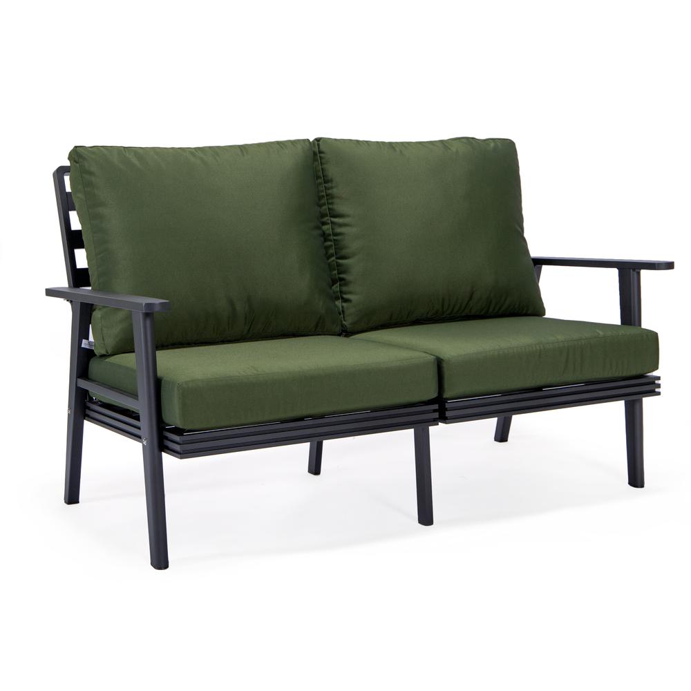 Outdoor Patio Loveseat with Black Aluminum Frame. Picture 1