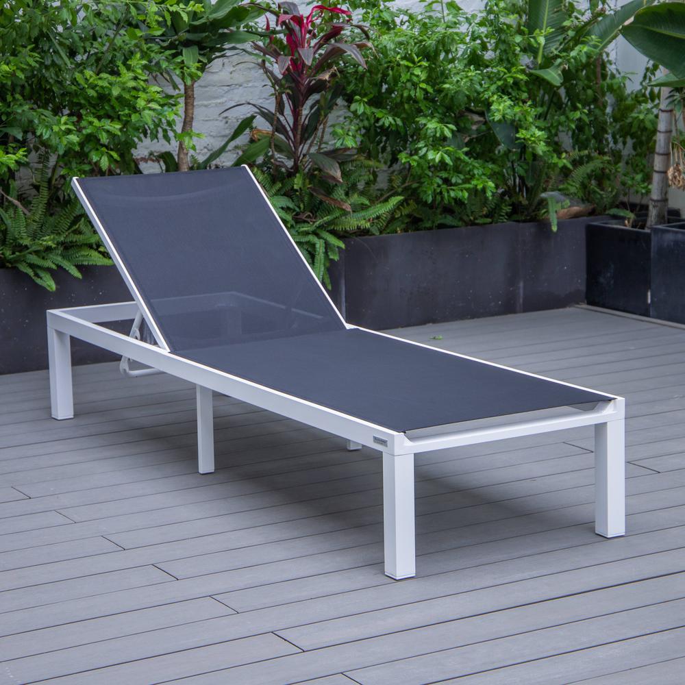 White Aluminum Outdoor Patio Chaise Lounge Chair. Picture 15