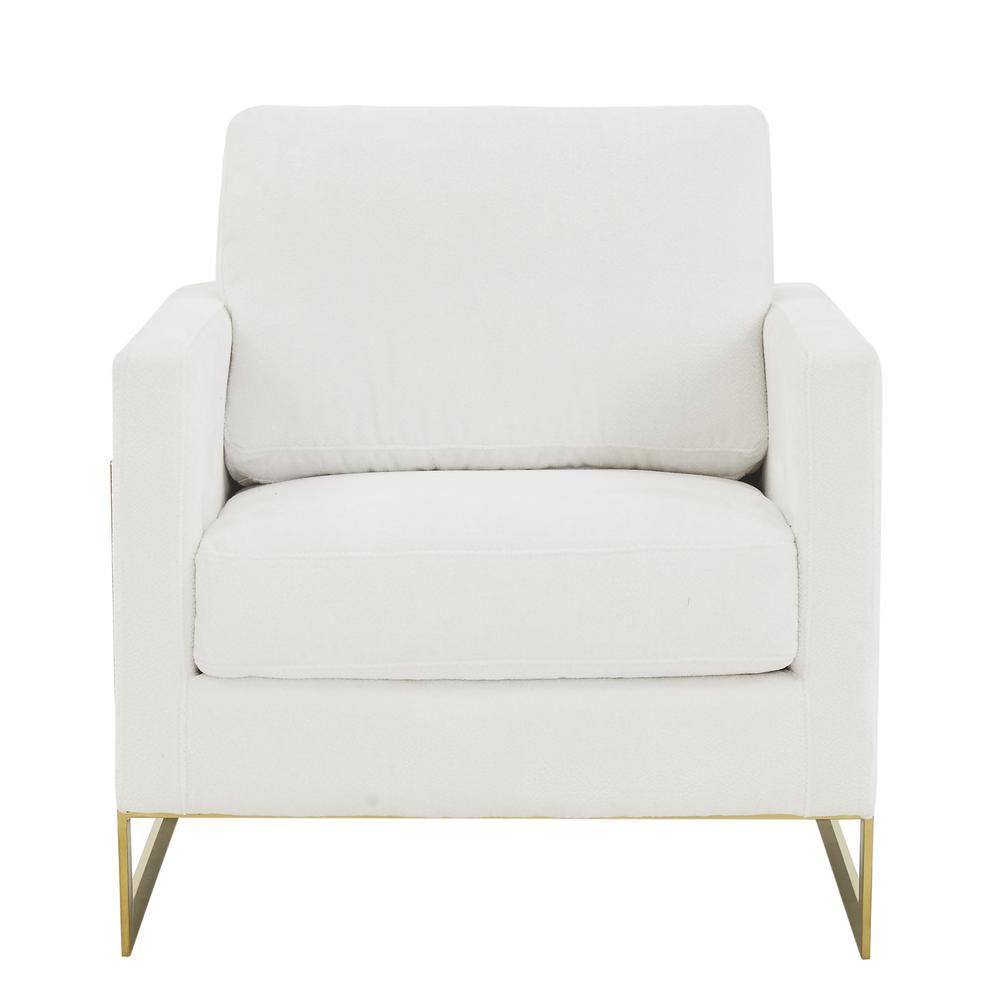 Accent Armchair with Gold Stainless Steel Frame and Removable Back Cushion. Picture 2