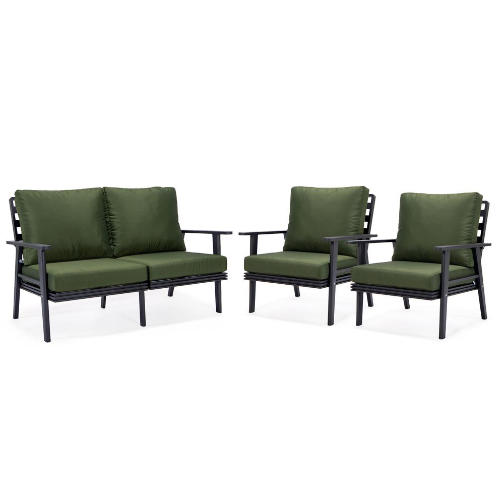 3-Piece Outdoor Patio Set with Black Aluminum Frame. Picture 1