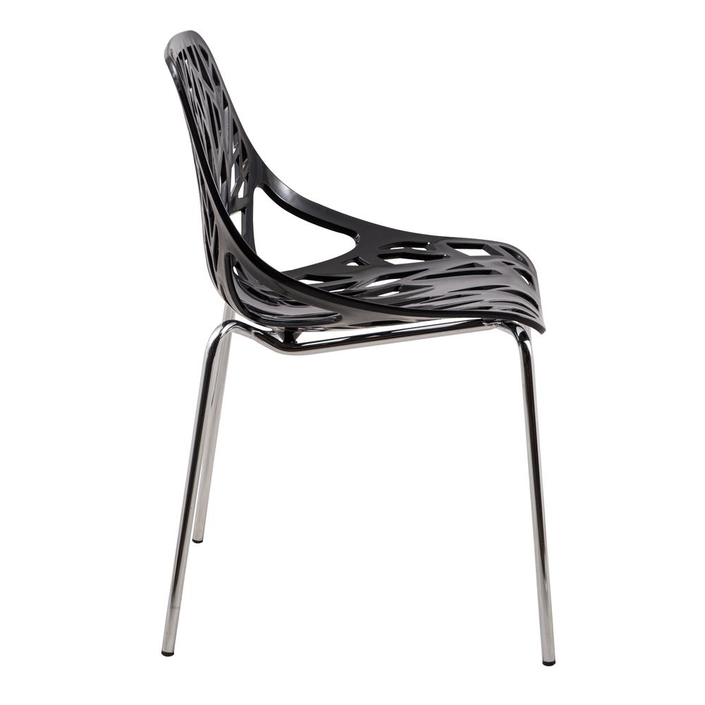LeisureMod Modern Asbury Dining Chair w/ Chromed Legs AC16BL. Picture 13