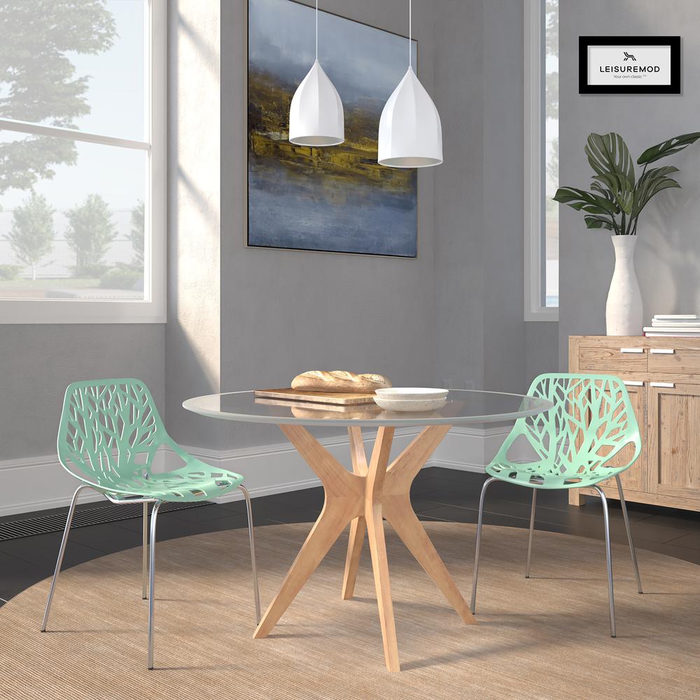 LeisureMod Modern Asbury Dining Chair w/ Chromed Legs AC16MT. Picture 11
