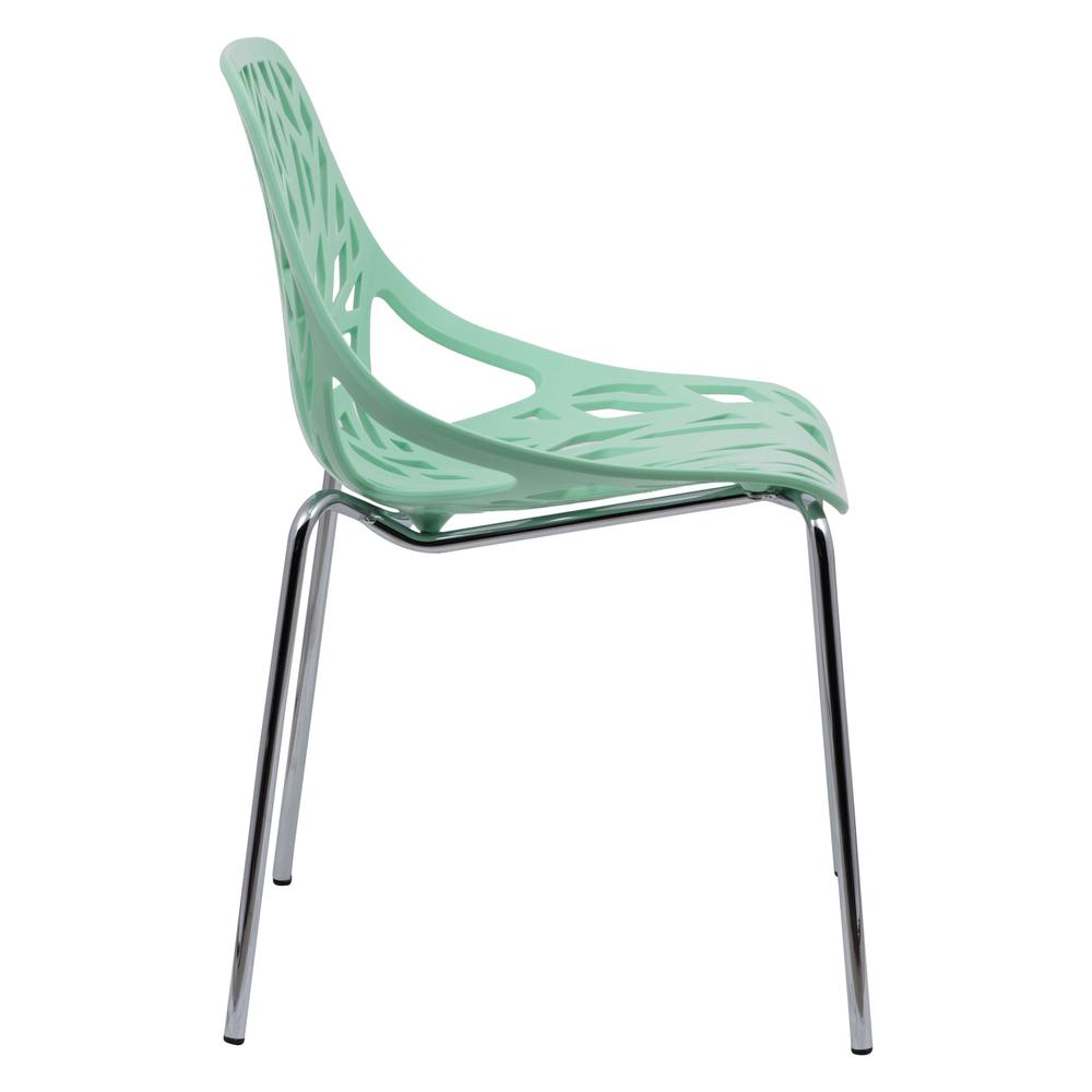 LeisureMod Modern Asbury Dining Chair w/ Chromed Legs AC16MT. Picture 4
