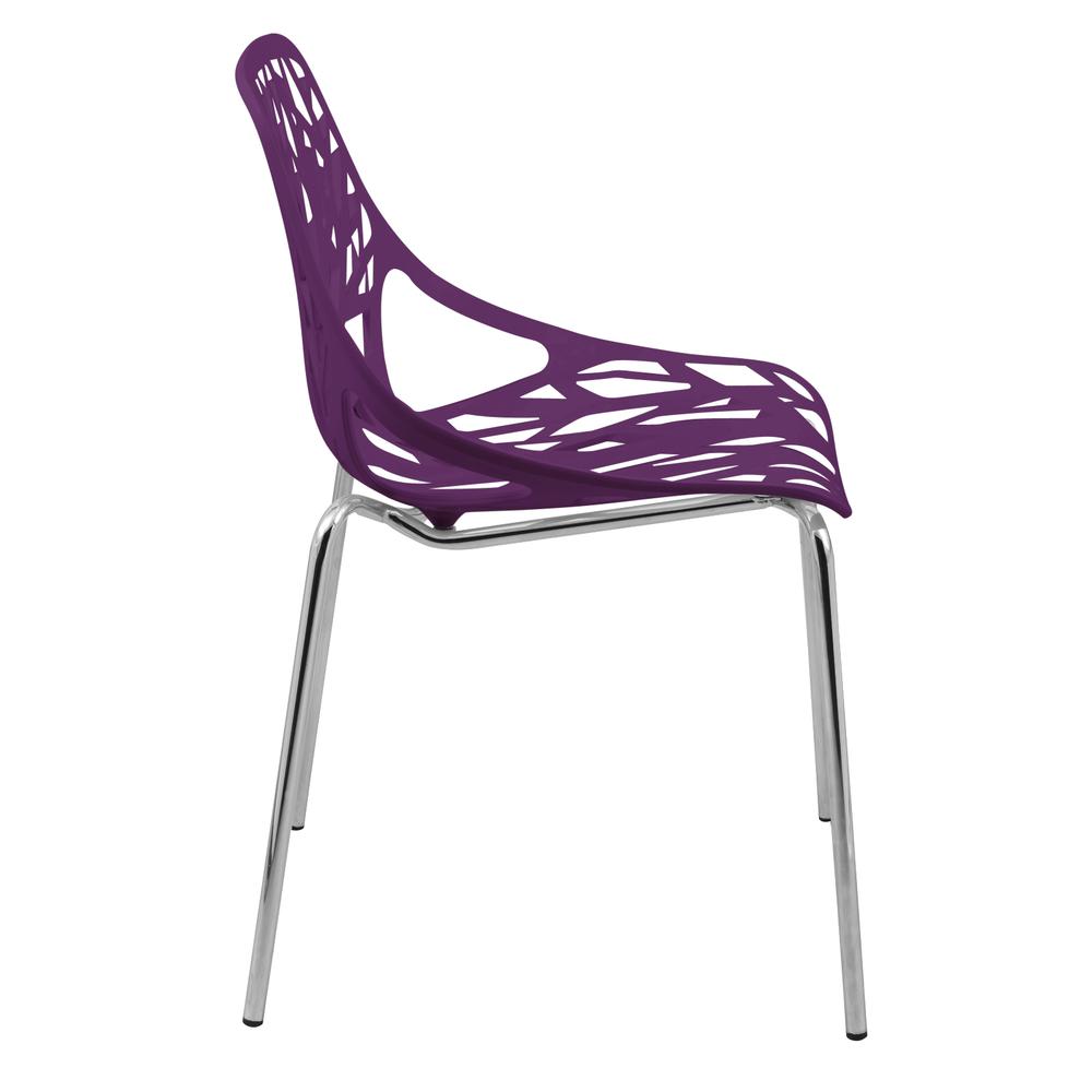 LeisureMod Modern Asbury Dining Chair w/ Chromed Legs AC16PR. Picture 4