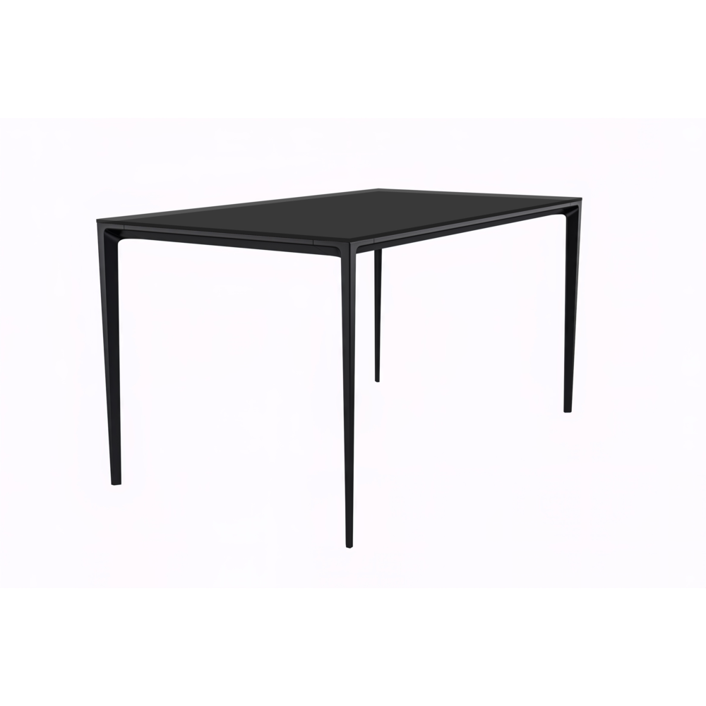 Avo Series Modern Dining Table Black Base, With 55 Black Glass Top. Picture 1