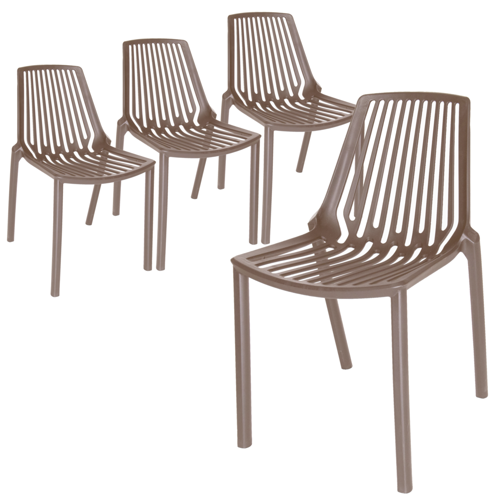 Acken Plastic Stackable Dining Chair, Set of 4. Picture 1