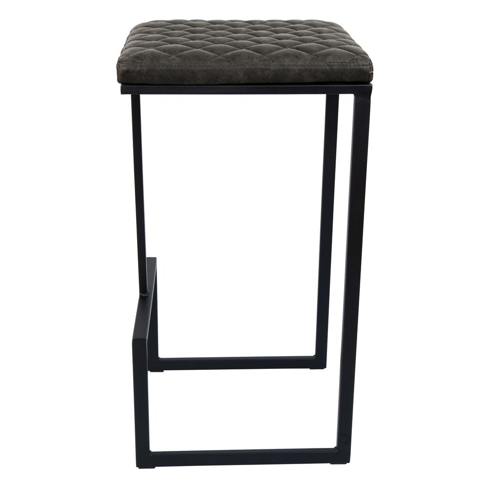 Quincy Quilted Stitched Leather Bar Stools With Metal Frame. Picture 4