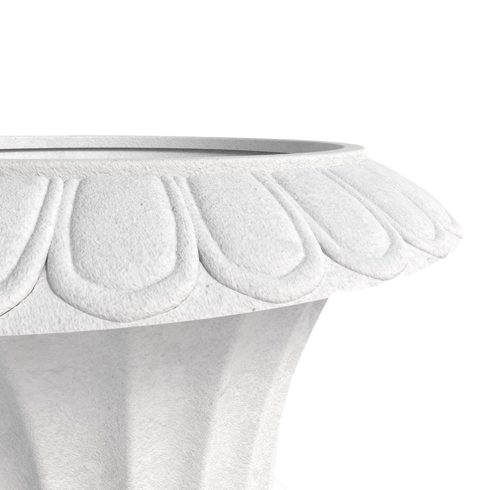 Lotus Series Poly Stone Planter in White, 20 Dia, 28 High. Picture 5
