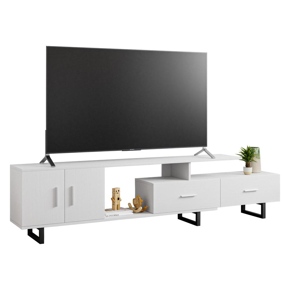Avery Mid-Century Modern TV Stand with MDF Cabinet and Powder Coated Steel Legs. Picture 25