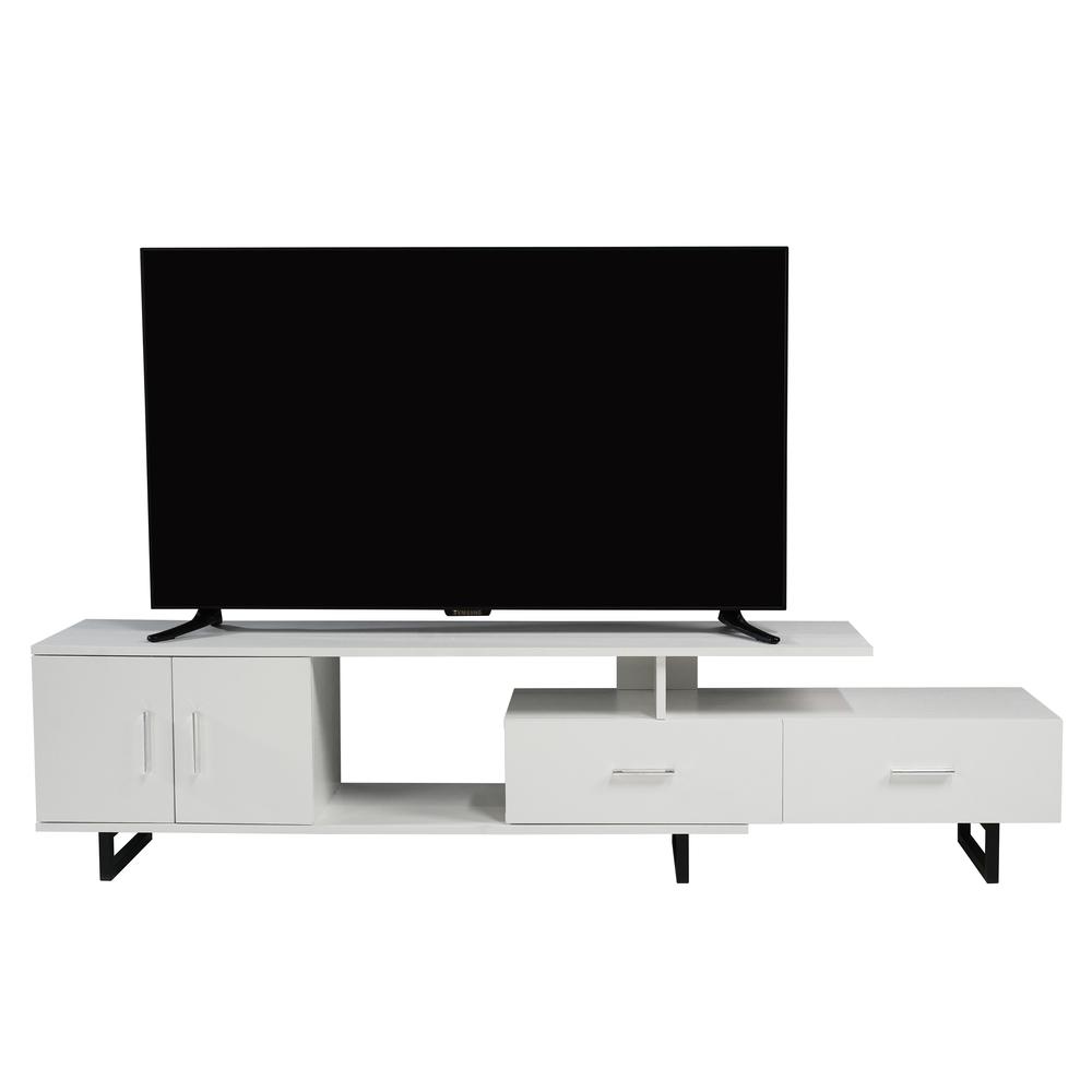 Avery Mid-Century Modern TV Stand with MDF Cabinet and Powder Coated Steel Legs. Picture 26
