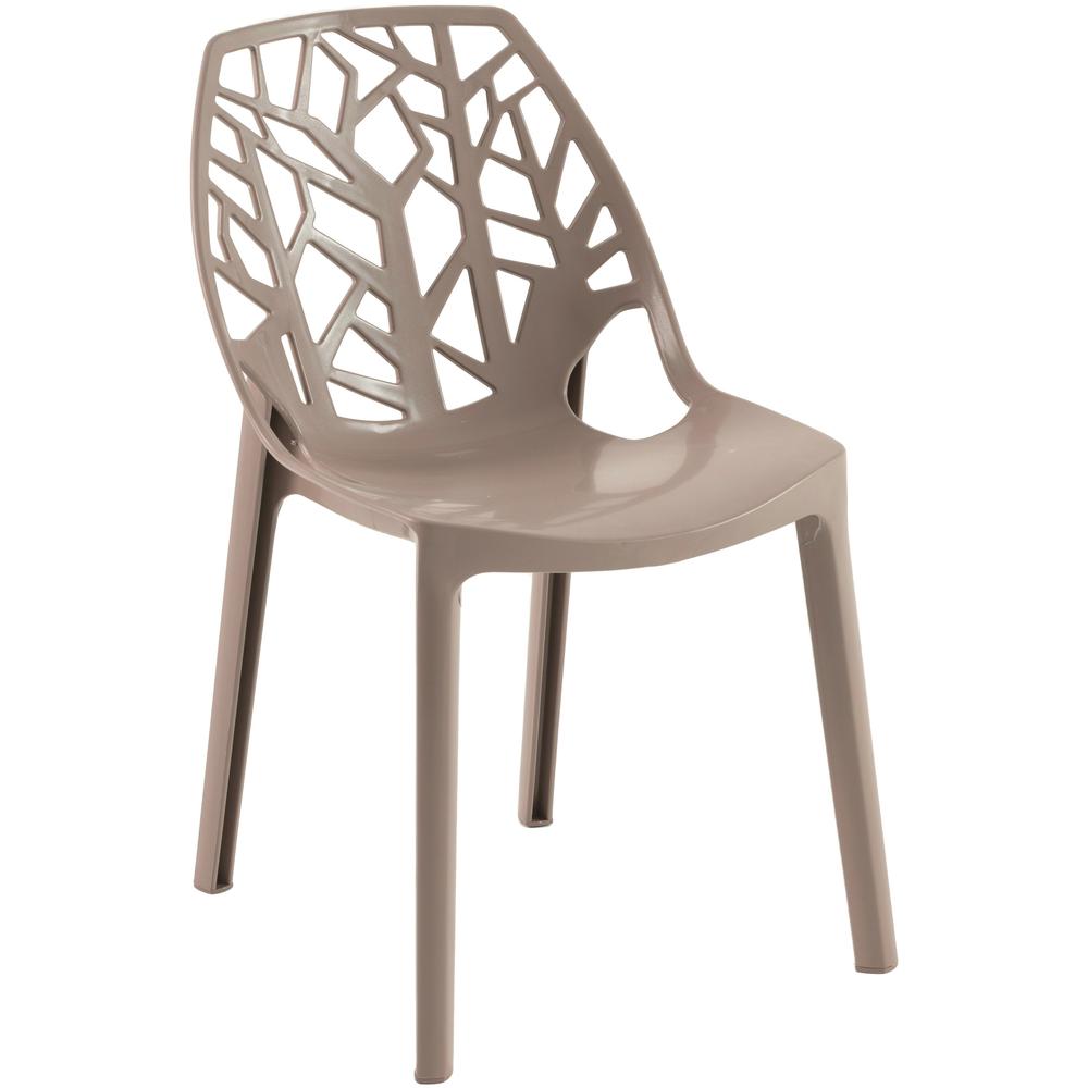 LeisureMod Modern Cornelia Dining Chair, Solid Taupe. The main picture.