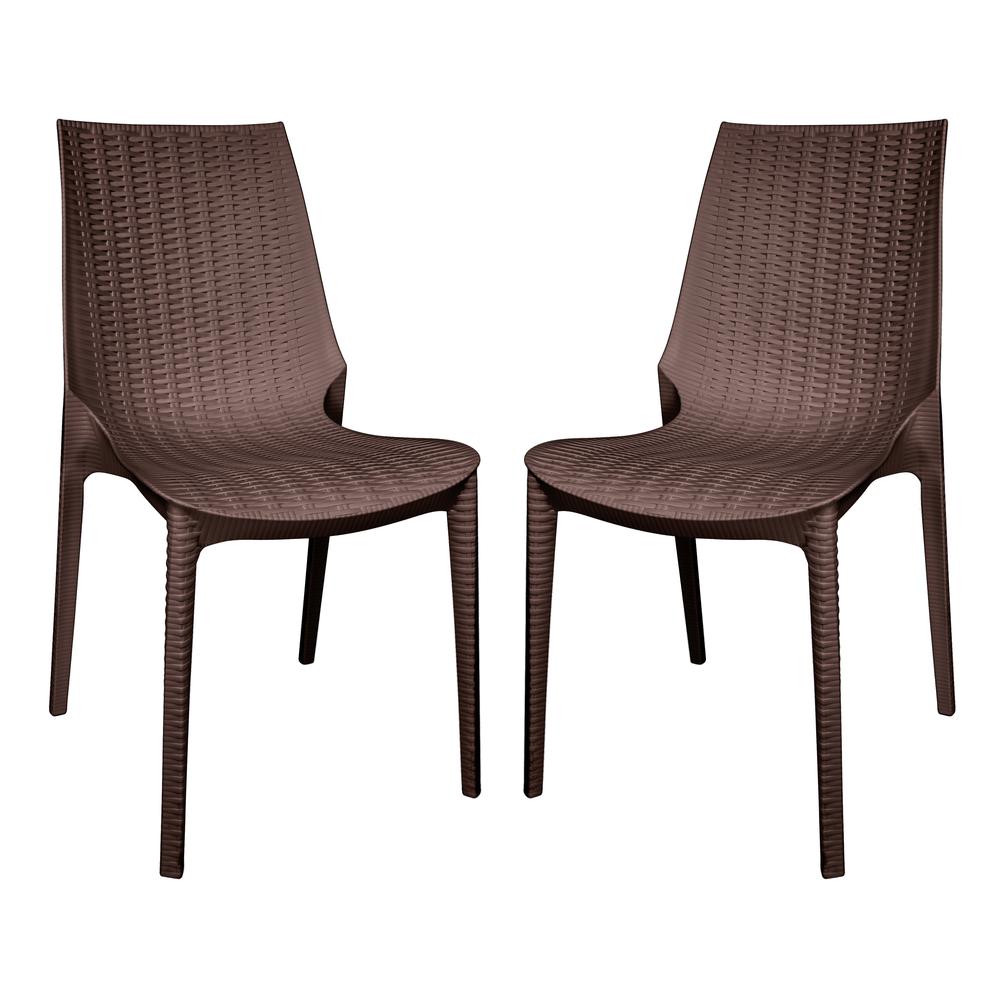 Kent Outdoor Patio Plastic Dining Chair, Set of 2. Picture 2