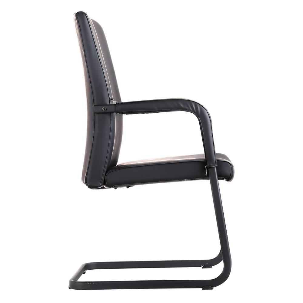 Evander Office Guest Chair in Black Leather. Picture 5