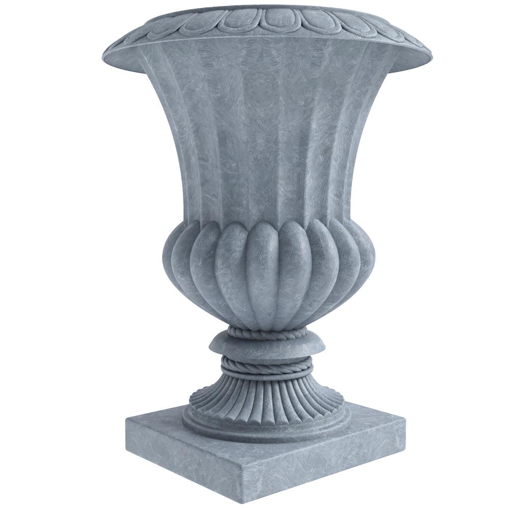 Lotus Series Poly Stone Planter in Aged Concrete, 20 Dia, 28 High. Picture 2