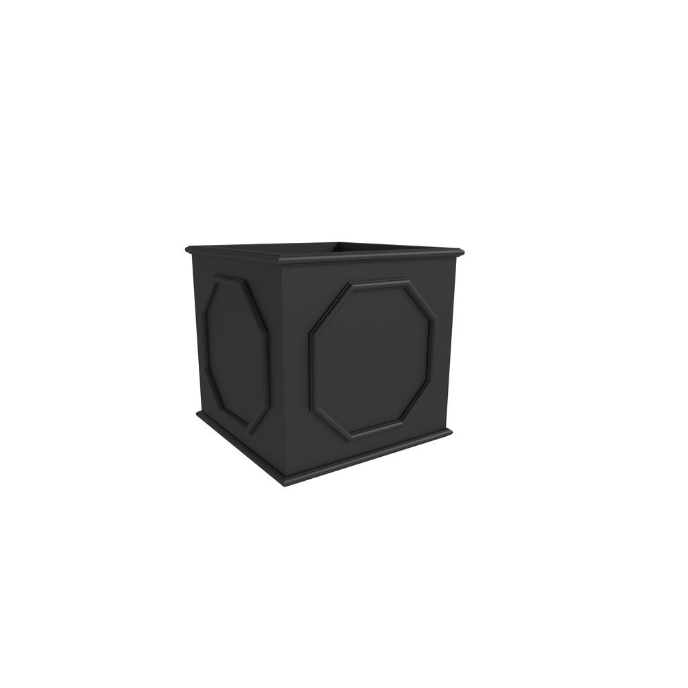 Sprout Series Cubic Fiber Stone Planter in Black 10.2 Cube. Picture 1
