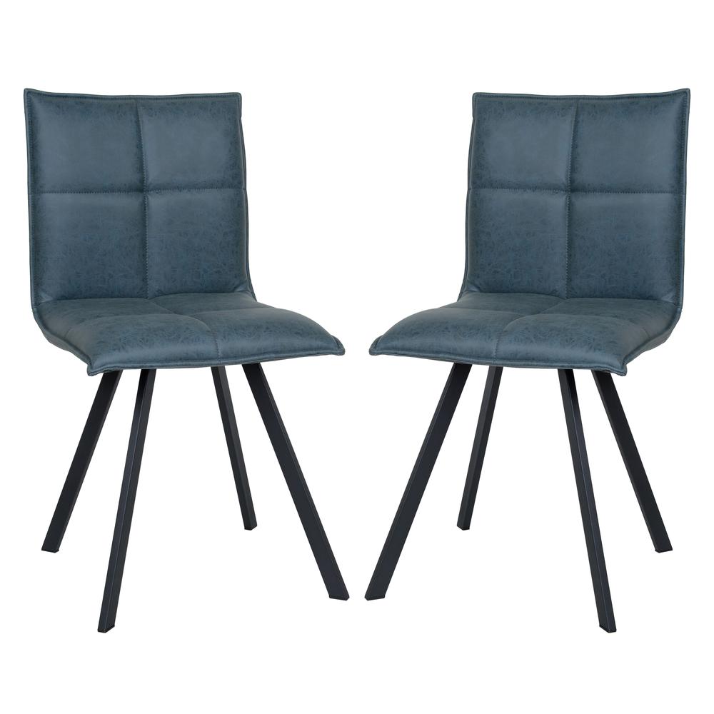 Wesley Modern Leather Dining Chair With Metal Legs Set of 2. Picture 3