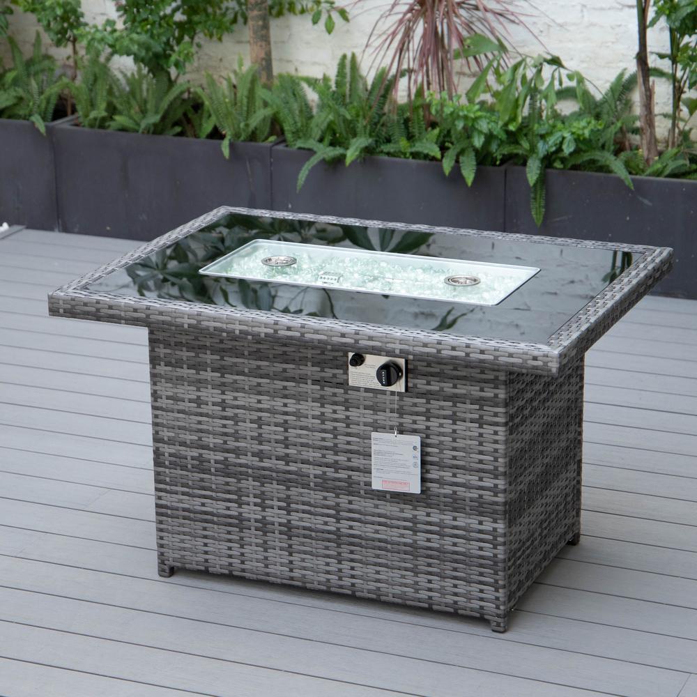 Mace Wicker Patio Modern Propane Fire Pit Table. Picture 8