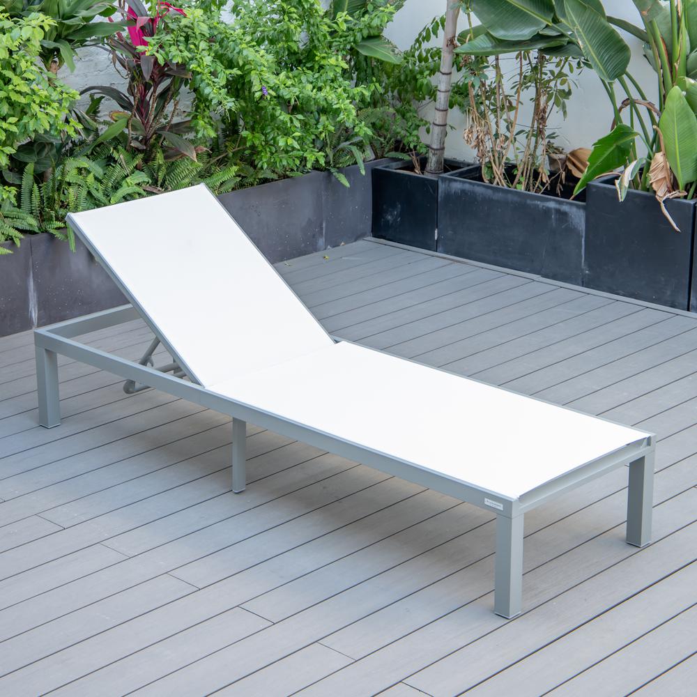 Grey Aluminum Outdoor Patio Chaise Lounge Chair. Picture 22