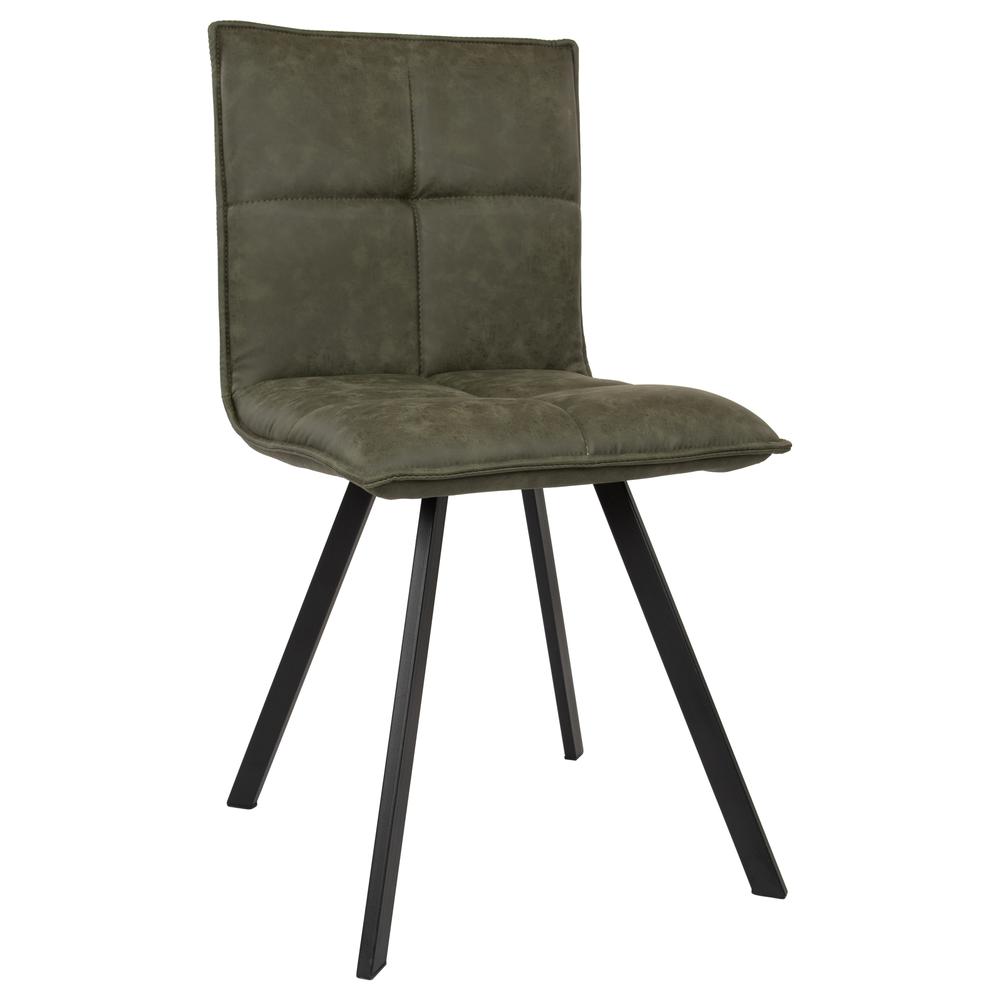 Wesley Modern Leather Dining Chair With Metal Legs. Picture 4