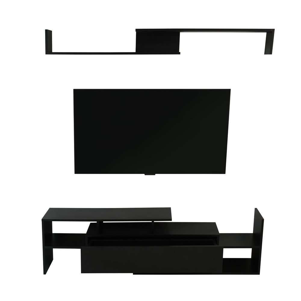 Surrey Modern TV Stand with MDF Shelves and Bookcase. Picture 4