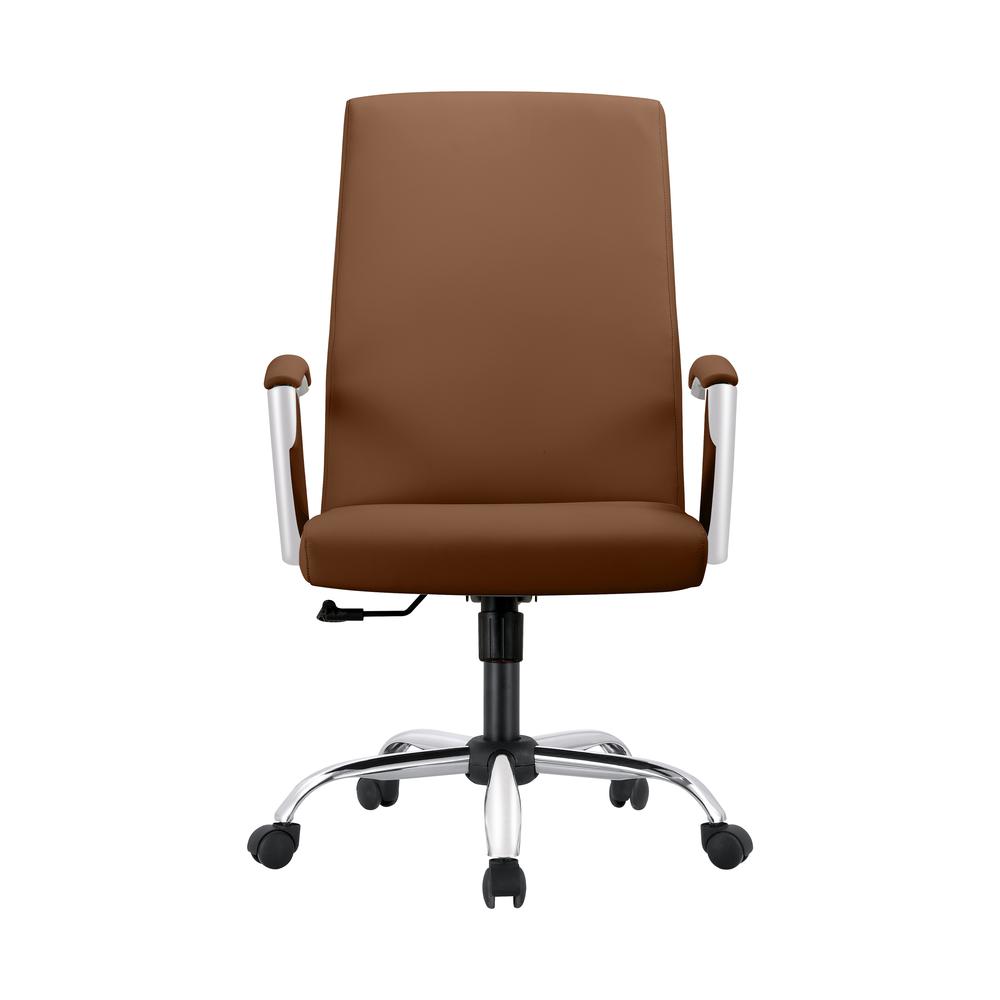 Evander Series Office Chair in Dark Brown Leather. Picture 4